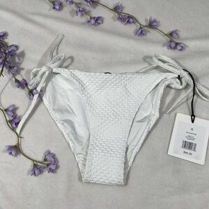 NWT ONIA [ Small ] Kate Geo Textured Low-Rise‎ Side Tie Bikini Bottom
